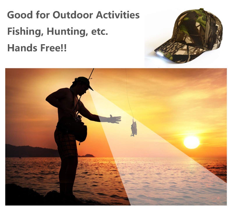 UltraKey Hands Free Rechargeable LED Baseball Cap Hat for Outdoor Party Camouflage - Image 4